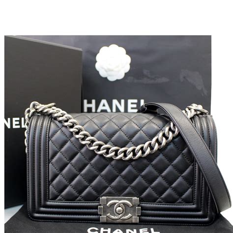 chanel boy bag color|Chanel black boyfriend bag.